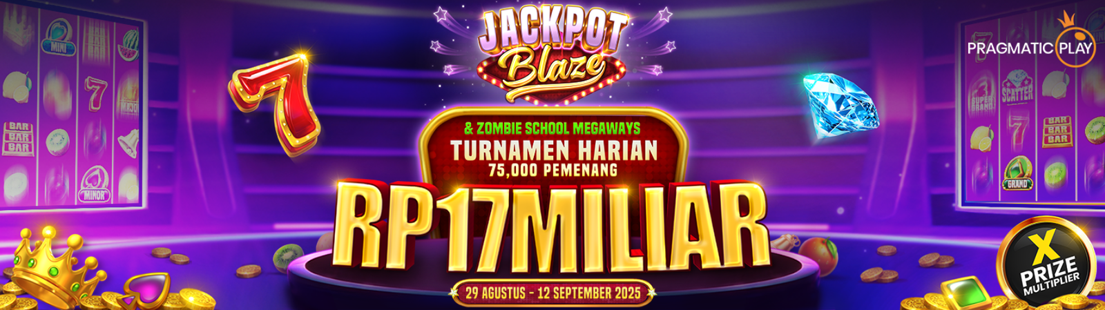 [PRAGMATIC PLAY] Jackpot Blaze & Zombie School Megaways Daily Tournaments!